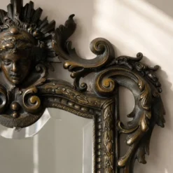 Miroir biseauté en bronze, Second Empire XIXe siècle, style Louis XV