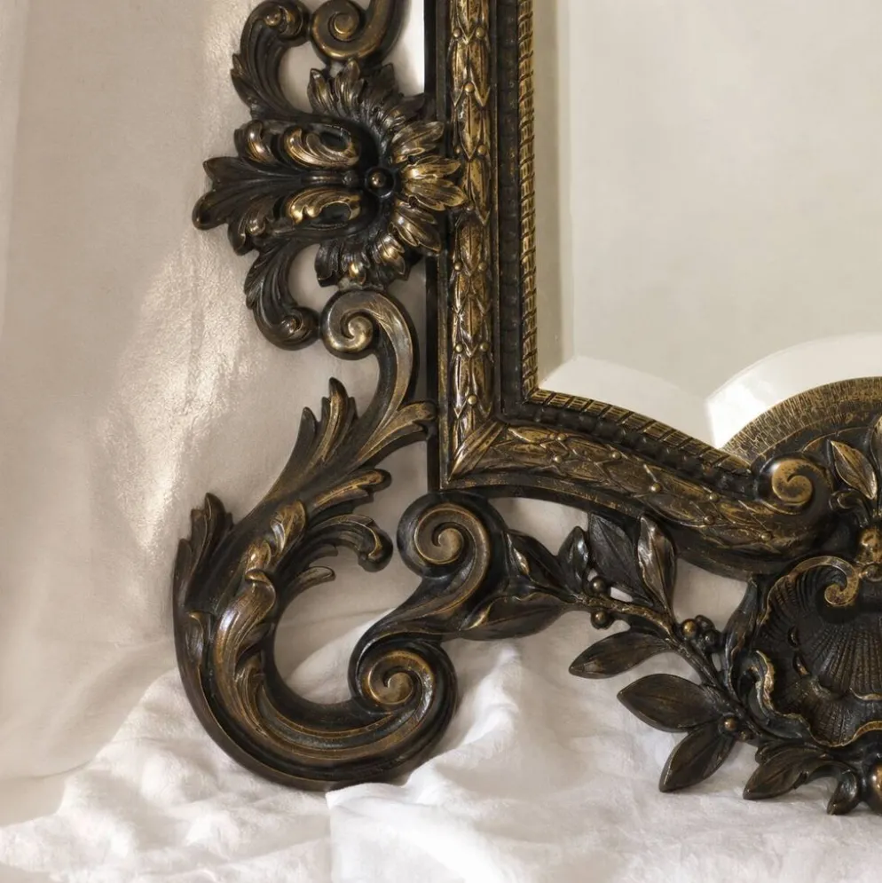 Miroir biseauté en bronze, Second Empire XIXe siècle, style Louis XV