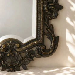 Miroir biseauté en bronze, Second Empire XIXe siècle, style Louis XV