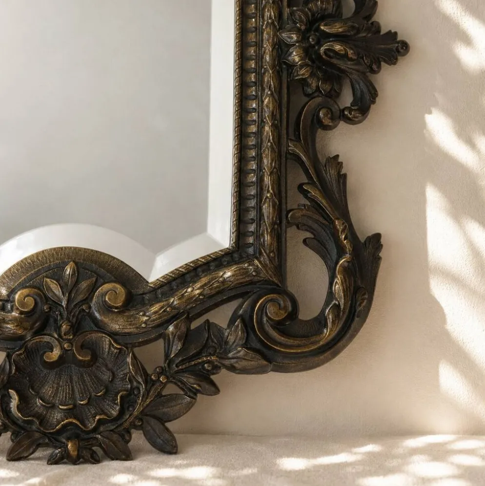 Miroir biseauté en bronze, Second Empire XIXe siècle, style Louis XV