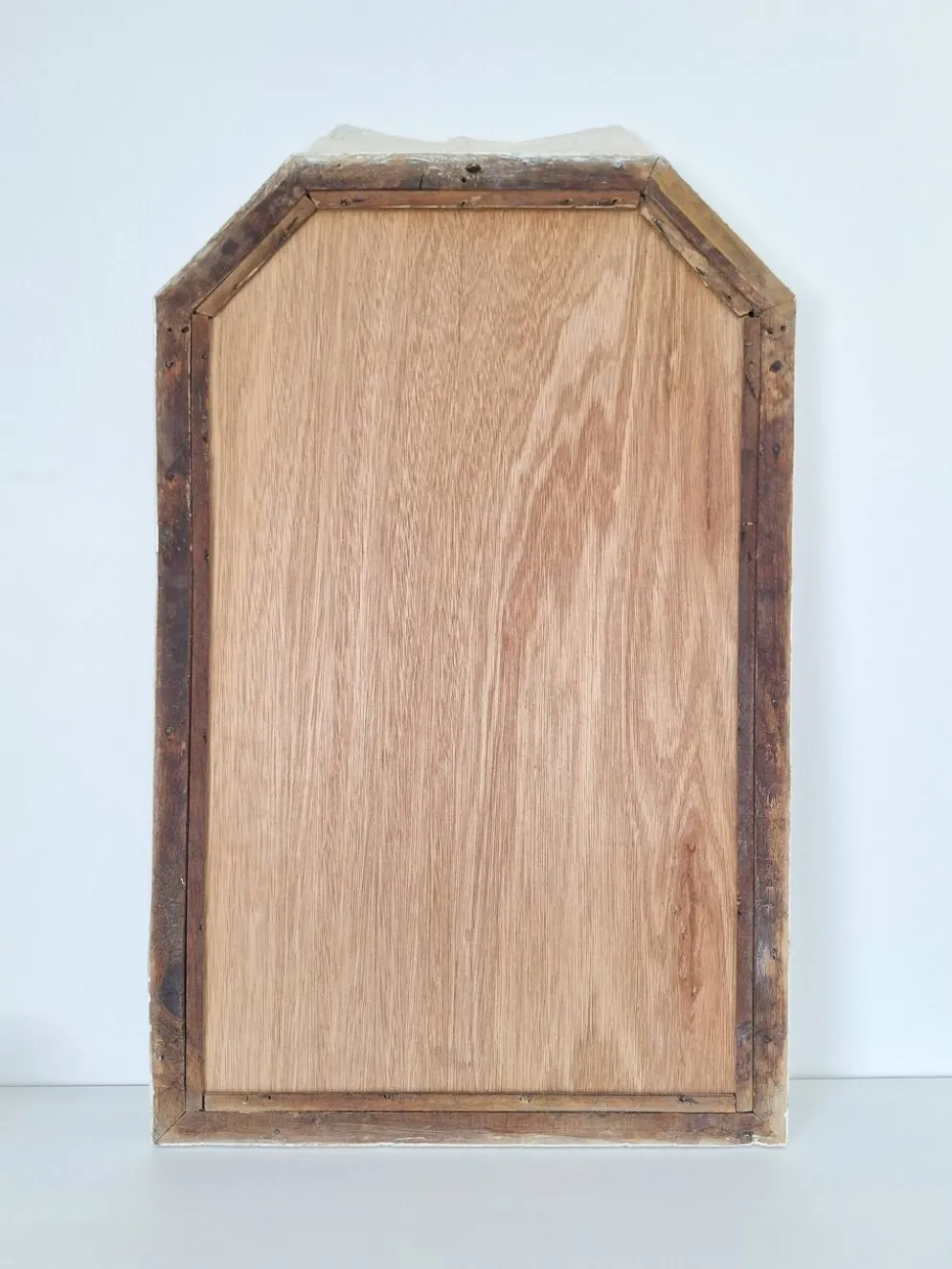 Miroir biseauté et mouluré beige