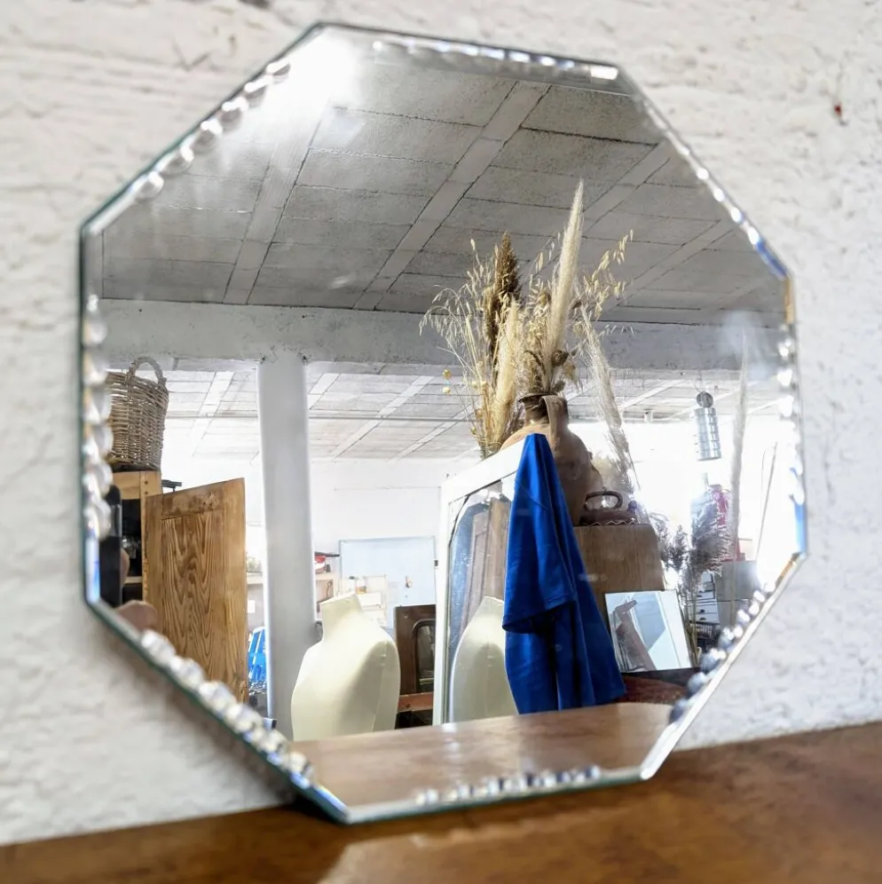 Miroir biseauté octogonal à poser 30cm