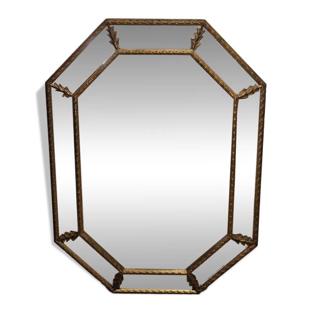 Miroir biseauté parcloses néoclassique XXème