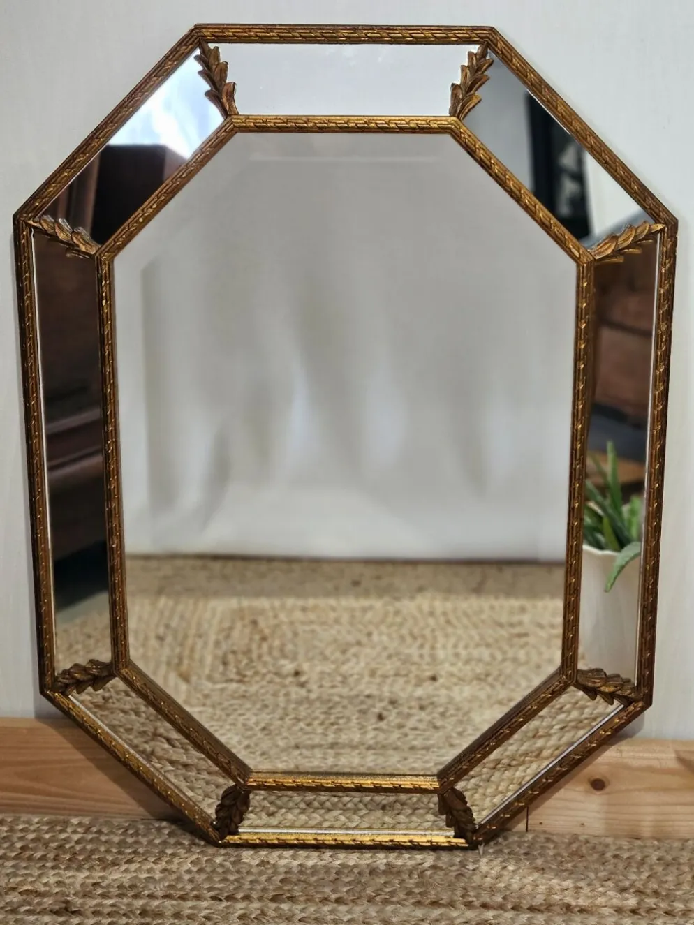 Miroir biseauté parcloses néoclassique XXème