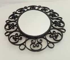 Miroir biseauté vintage en fer forgé style Chaty Vallauris