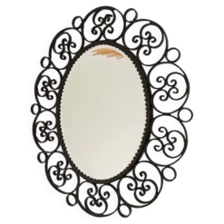 Miroir biseauté vintage en fer forgé style Chaty Vallauris