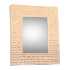 Miroir blanc aux fleurs sculptées