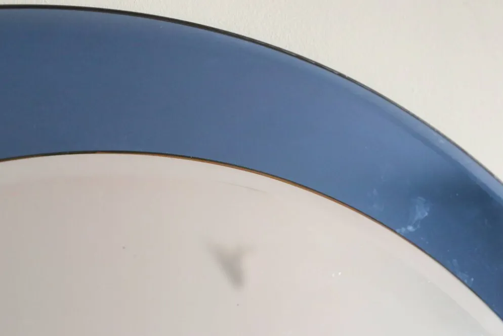 Miroir bleu cobalt, design italien, circa 1970