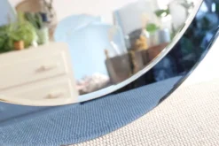 Miroir bleu cobalt, design italien, circa 1970