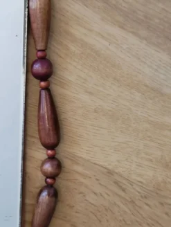 Miroir bohème vintage en perles de bois