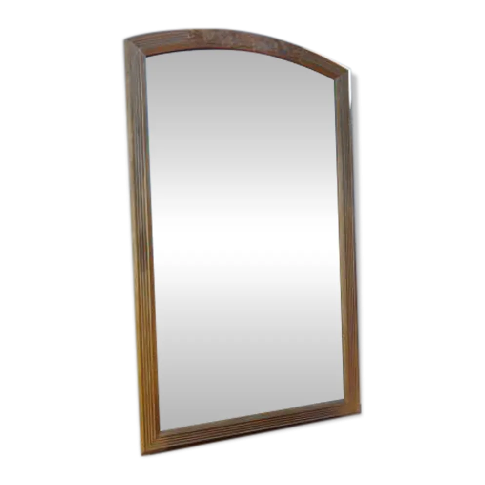 Miroir bois et stuc doré XIXe biseauté