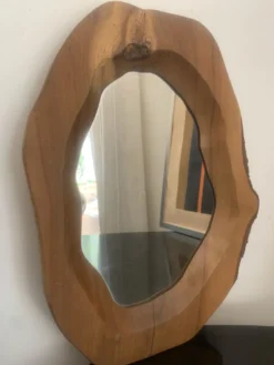 Miroir bois 1960 forme libre