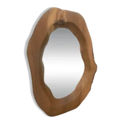 Miroir bois 1960 forme libre