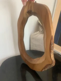 Miroir bois 1960 forme libre