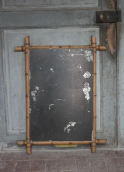 Miroir bois imitation bambou, miroir mural ancien, déco