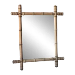Miroir bois imitation bambou, miroir ancien, miroir à suspendre, déco intérieur