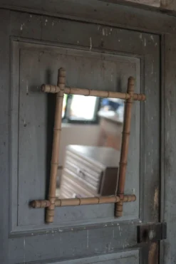 Miroir bois imitation bambou, miroir ancien, miroir à suspendre
