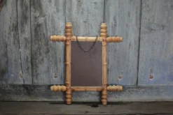 Miroir bois imitation bambou, miroir ancien, miroir à suspendre