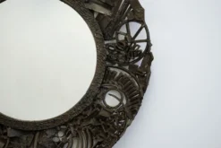 Miroir brutaliste en métal, 1950 - 52cm