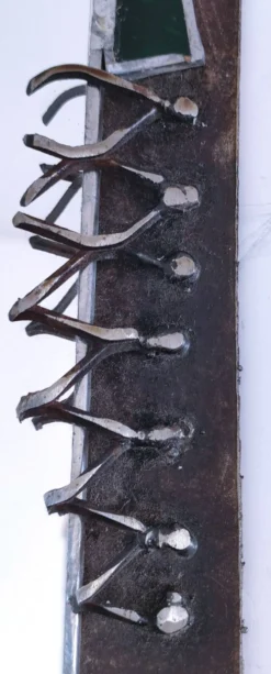Miroir brutaliste métal et verre serti