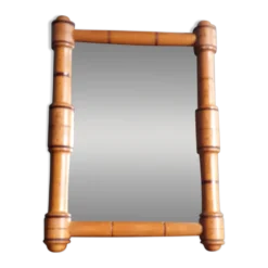 Miroir cadre bois tourné 19,5 x 14