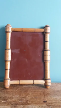 Miroir cadre bois tourné 19,5 x 14