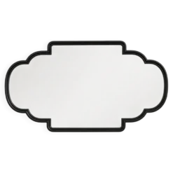 Miroir à cadre noir chantourné