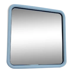 Miroir carré dans un cadre en métal blanc, années 1970