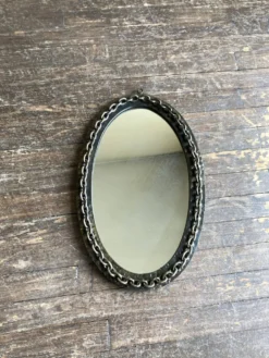 Miroir chaine brutaliste en fer battu 1960 h55cm
