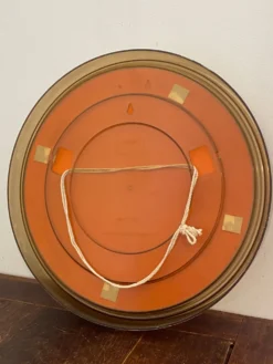 Miroir circulaire en plastique, brun fumé, années 70