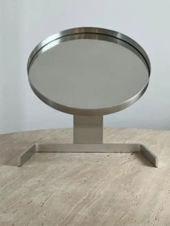 Miroir circulaire par Pierre Vandel France années 70 47x44cm