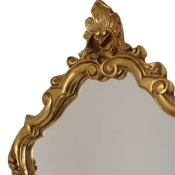 Miroir classique à crête dorée, style baroque français, 74 cm