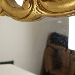 Miroir classique à crête dorée, style baroque français, 74 cm