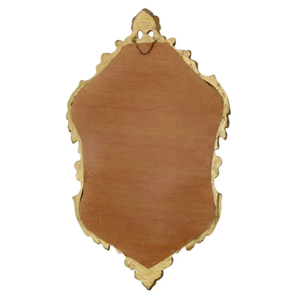 Miroir classique à crête dorée, style baroque français, 74 cm