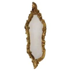 Miroir classique à crête dorée, style baroque français, 74 cm
