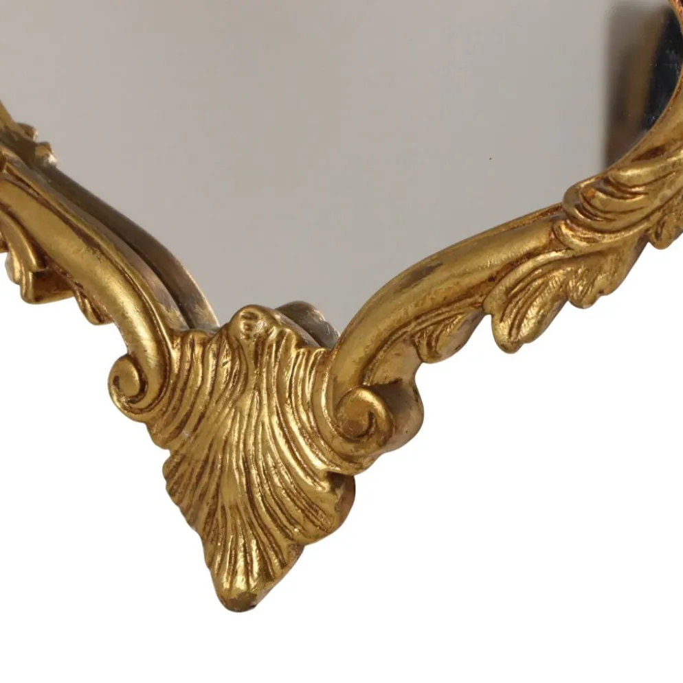 Miroir classique à crête dorée, style baroque français, 74 cm