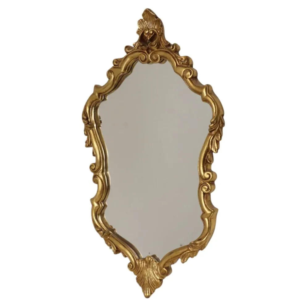 Miroir classique à crête dorée, style baroque français, 74 cm