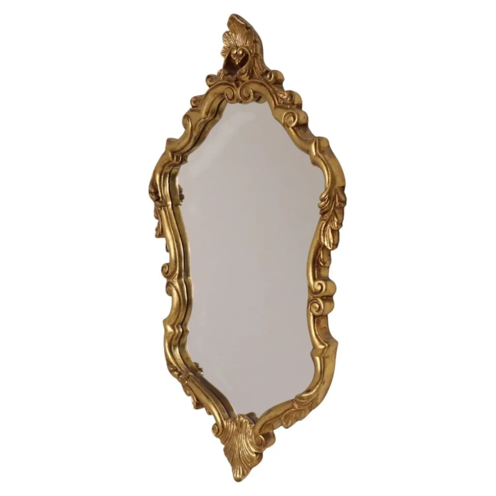 Miroir classique à crête dorée, style baroque français, 74 cm