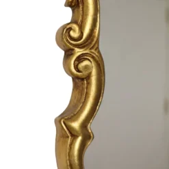 Miroir classique à crête dorée, style baroque français, 74 cm
