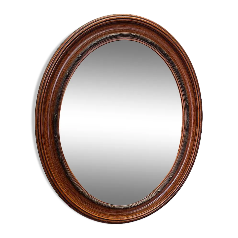Miroir classique ovale néerlandais antique, datant d'environ 1900