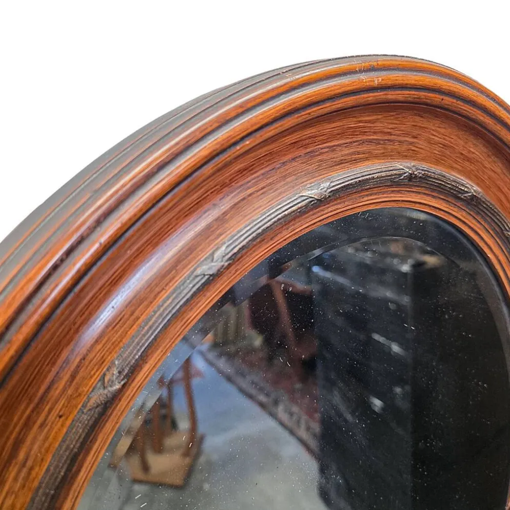 Miroir classique ovale néerlandais antique, datant d'environ 1900