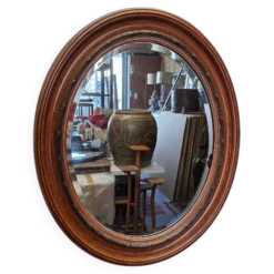 Miroir classique ovale néerlandais antique, datant d'environ 1900
