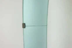 Miroir-console en verre bicolore et laiton doré. Circa 1950.