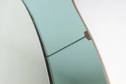 Miroir-console en verre bicolore et laiton doré. Circa 1950.
