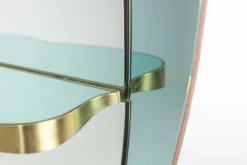 Miroir-console en verre bicolore et laiton doré. Circa 1950.