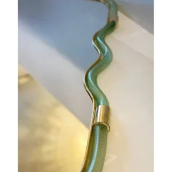 Miroir Contemporain Wave en Vert et Or 