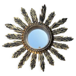 Miroir convexe doré ancien