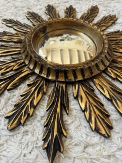 Miroir convexe doré ancien