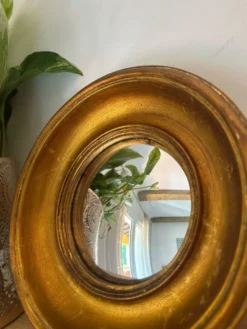 Miroir convexe rond doré miroir de sorcière