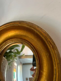 Miroir convexe rond doré miroir de sorcière